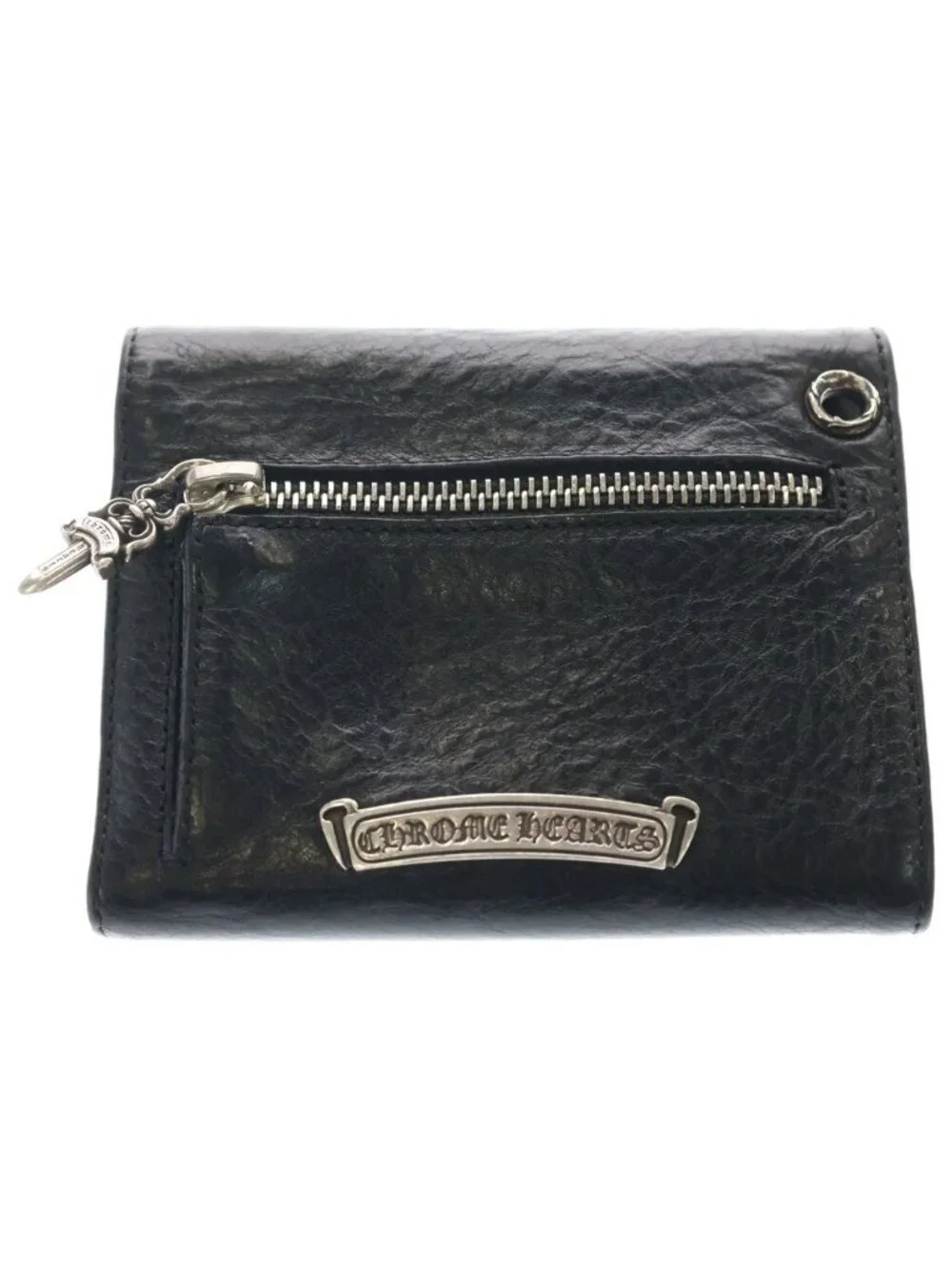 Chrome Hearts Wave Mini Leather Wallet Black